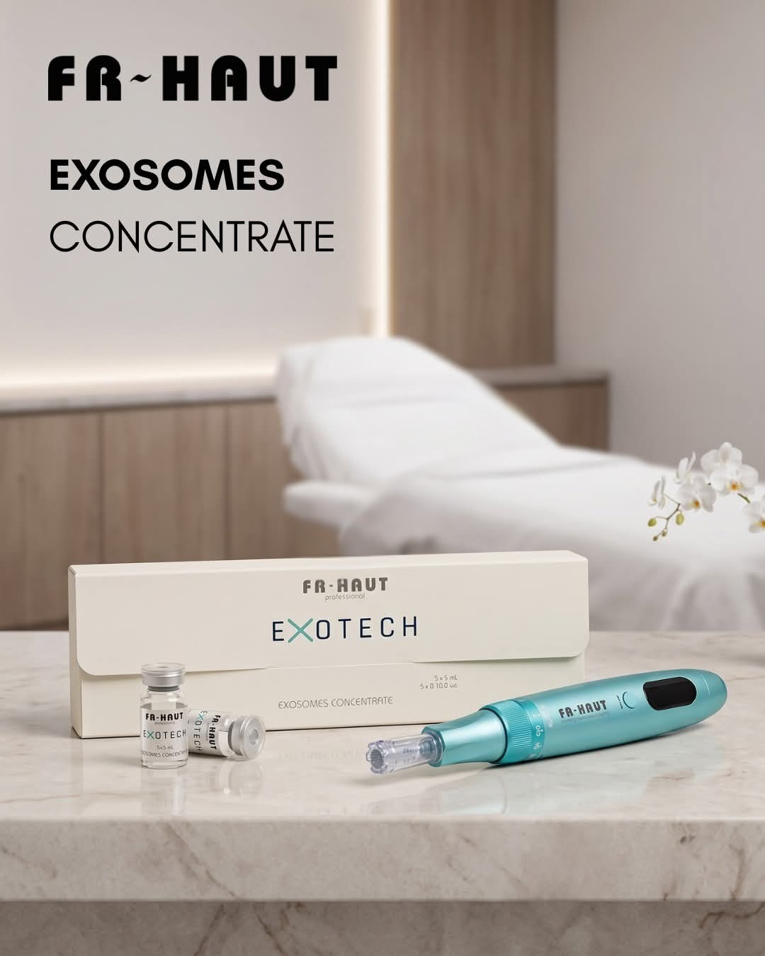 Kit profesional Fr~haut Exotech Exosomes Concentrate con dispositivo de aplicación